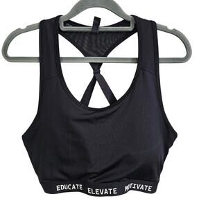 TriDri Medium Impact Sports Bra Black TD920 Fuerza Training System Gym Size XL